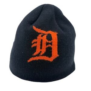 Detroit Tigers Old English D Knit Beanie Black Orange Fan Favorite OSFA